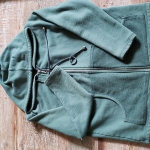 ESSENTIAL ELEMENTS Green Full Zip Hoodie Parachute Cord Drawstring SZ. M  NWOT